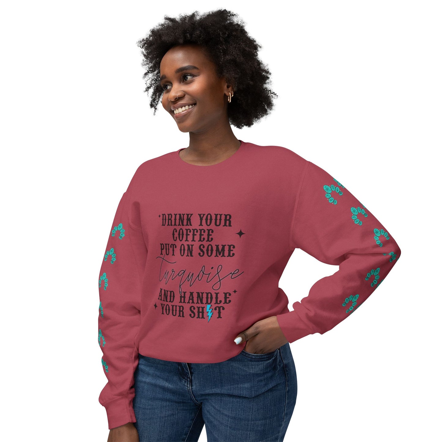 Western Coffee and Turquoise Sweatshirt