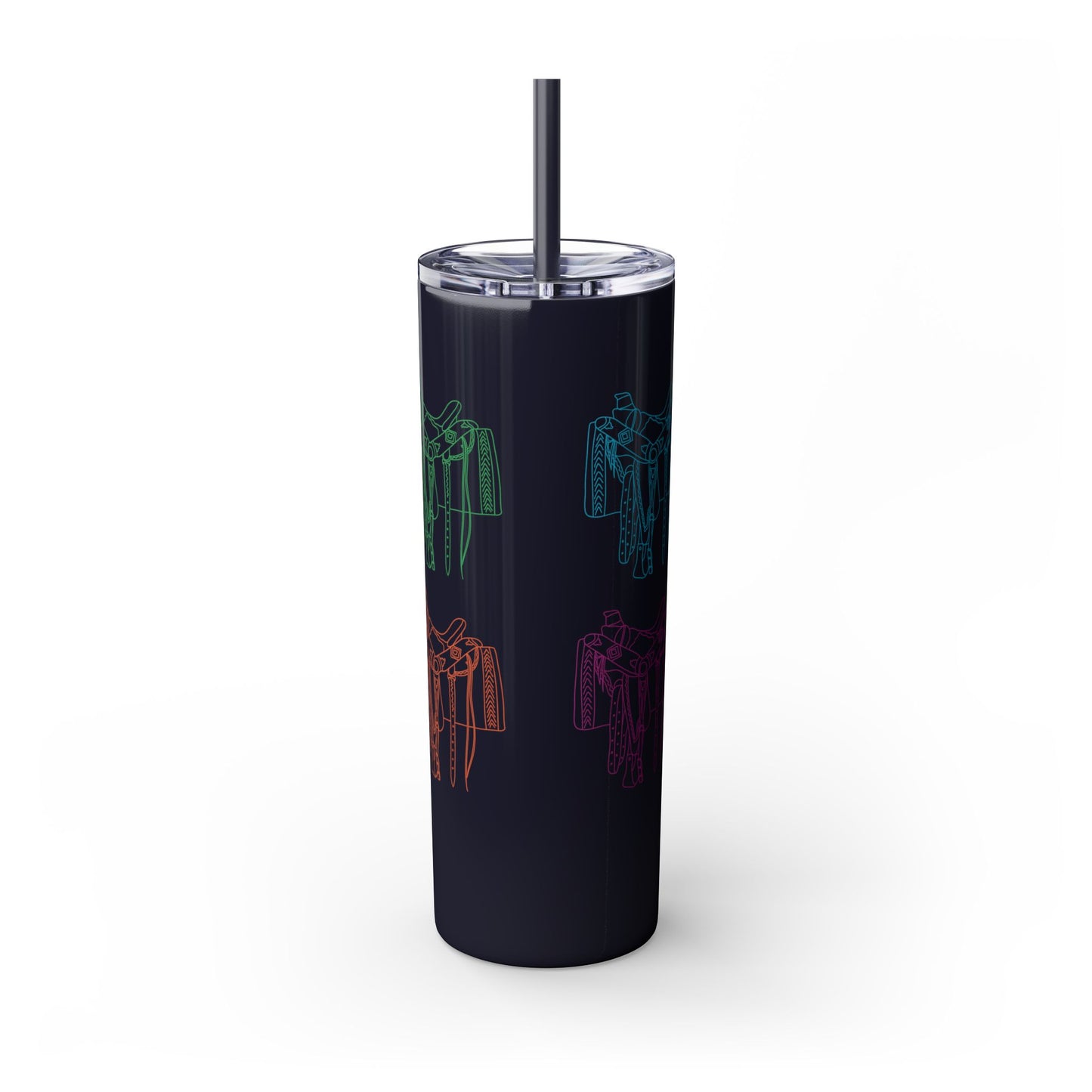 Western Saddle, Skinny Tumbler with Straw, 20oz