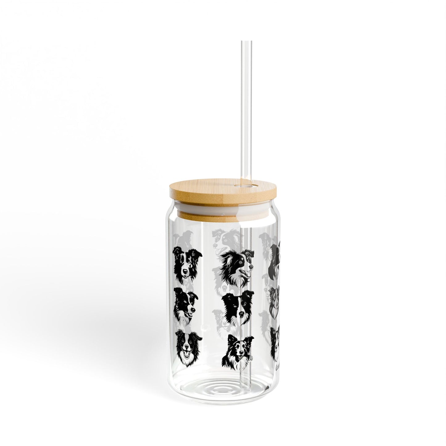 Border Collie, Sipper Glass, 16oz