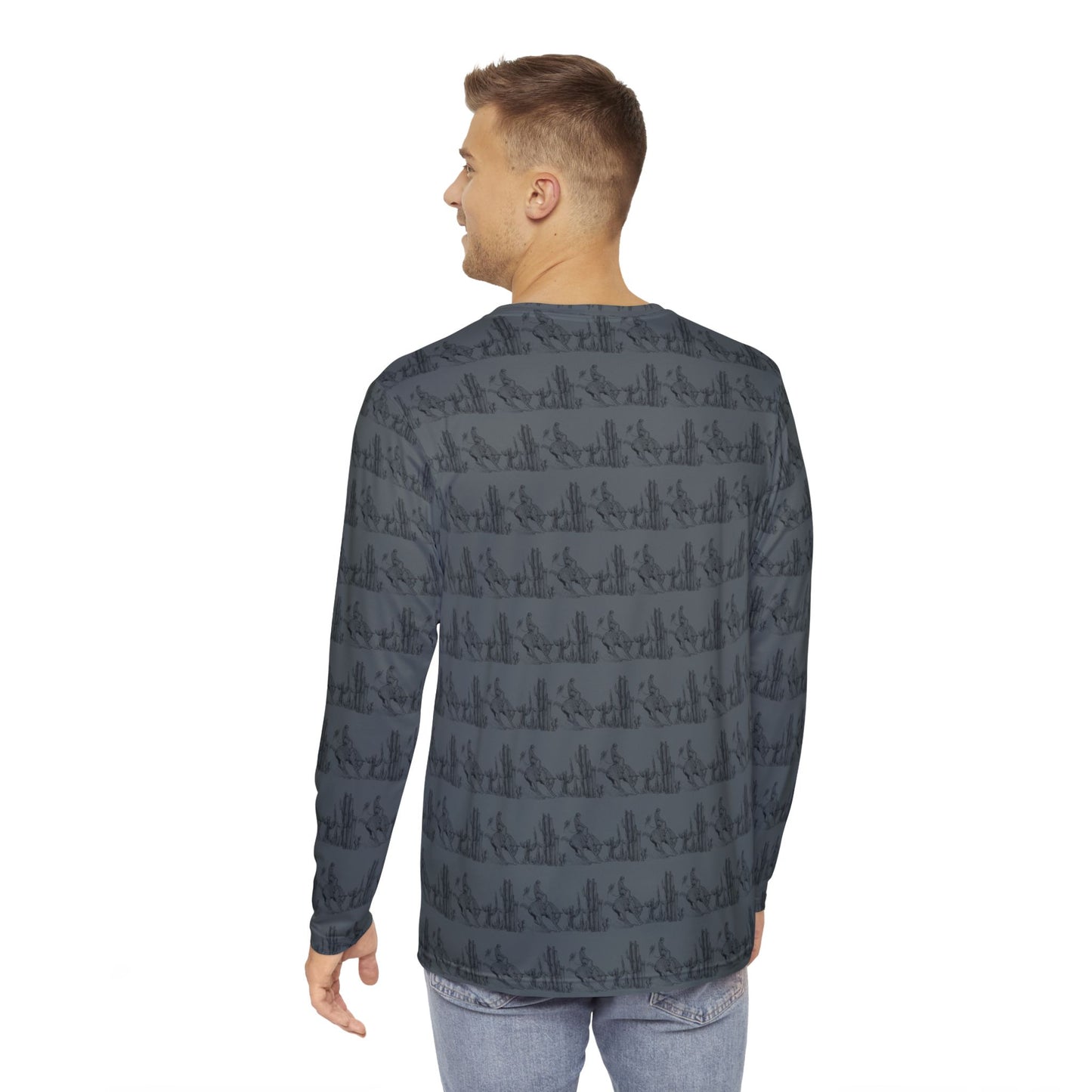 Let'er Buck, Men's Long Sleeve Shirt (AOP)