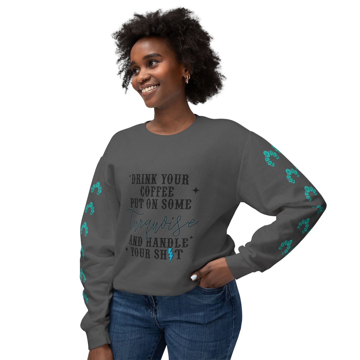 Western Coffee and Turquoise Sweatshirt