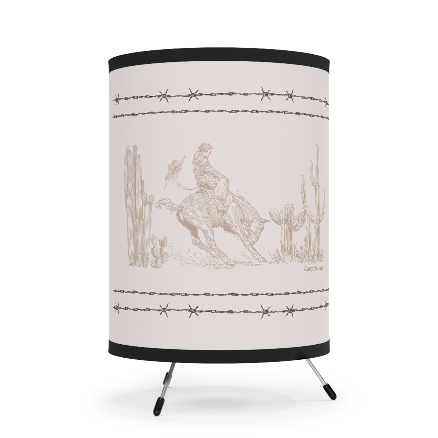 Let'er Buck, Tripod Lamp with High-Res Printed Shade, US\CA plug