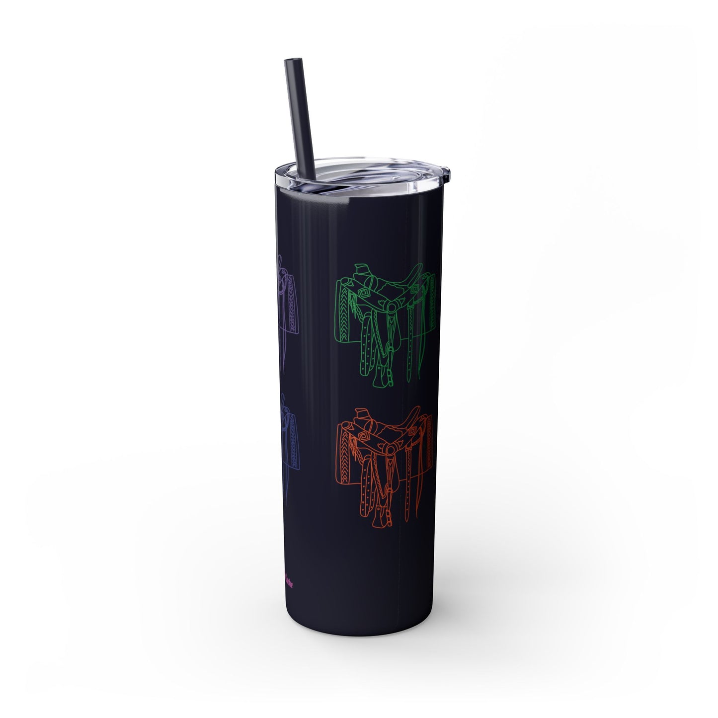 Western Saddle, Skinny Tumbler with Straw, 20oz