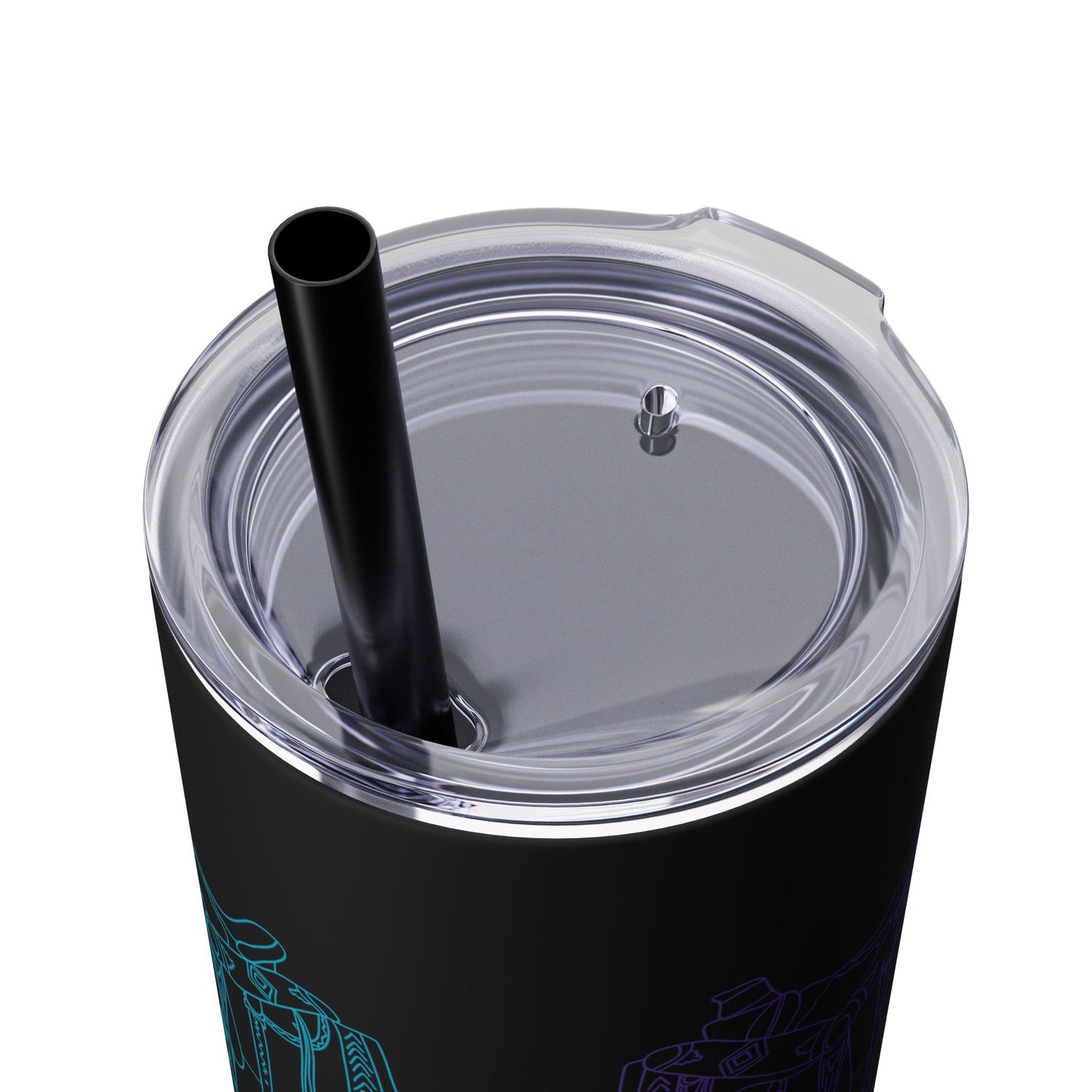 Western Saddle, Skinny Tumbler with Straw, 20oz