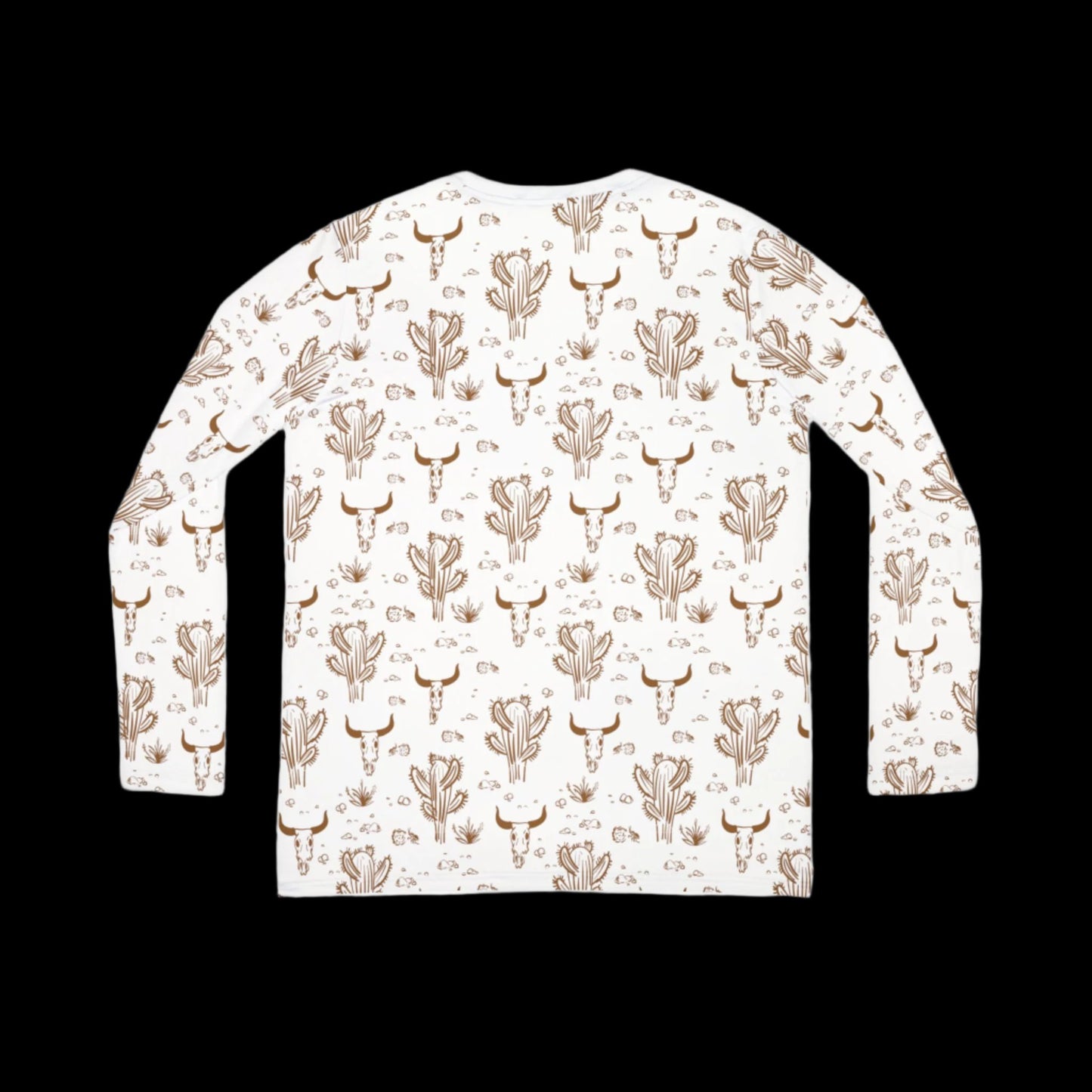 Longhorn Skull, Women's Long Sleeve V-neck Shirt (AOP)