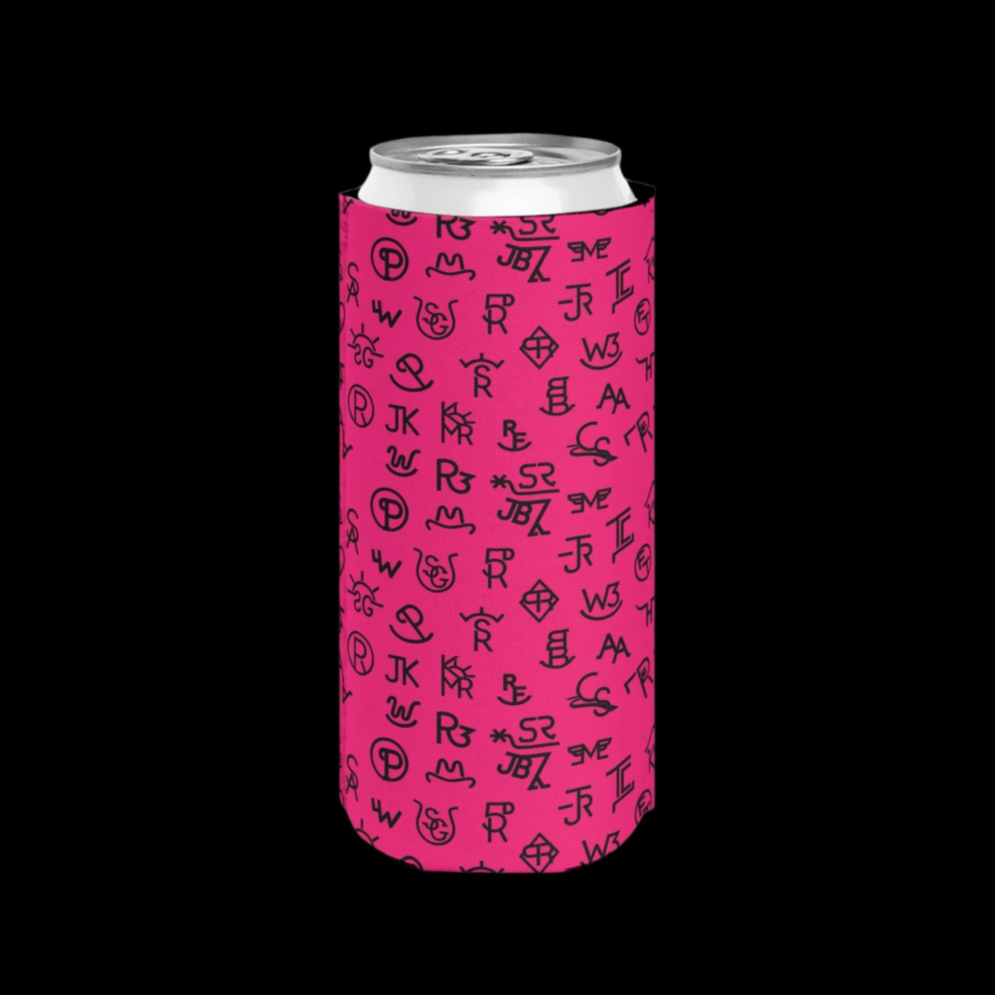 hot pink brands Slim Can Cooler