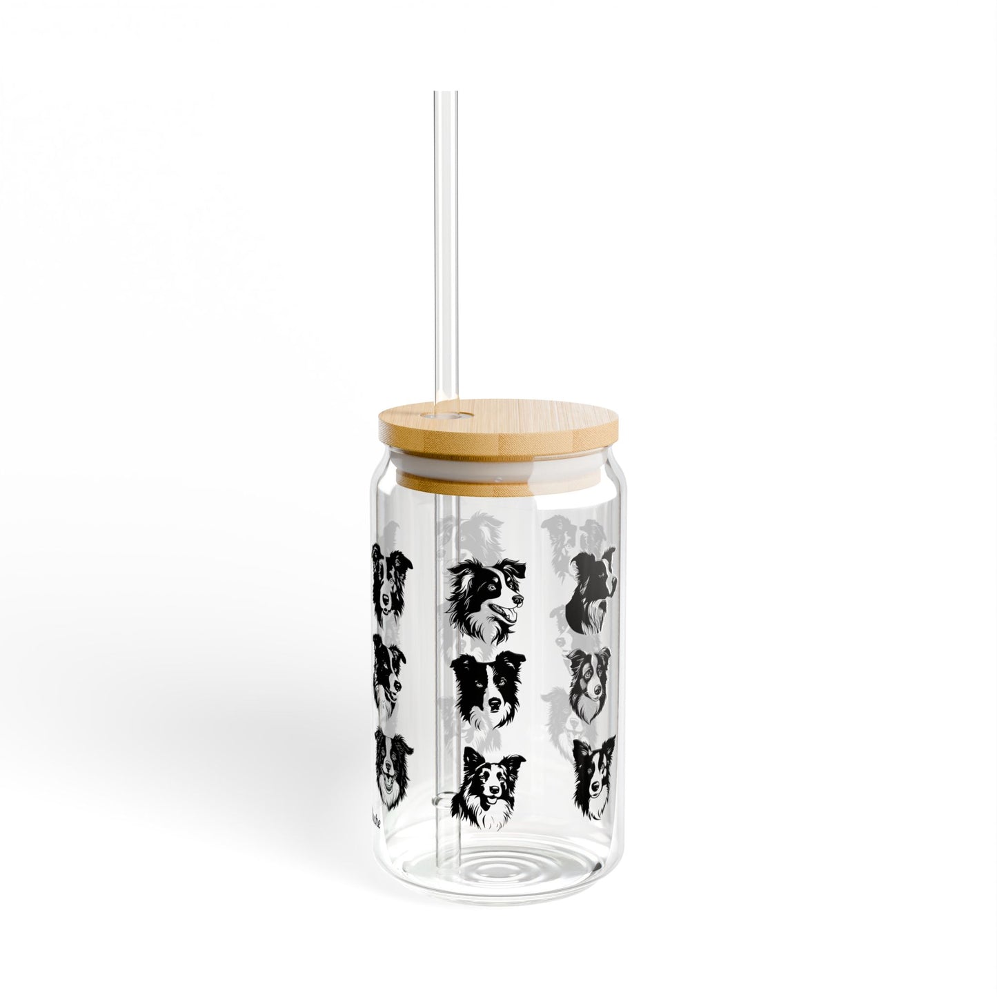 Border Collie, Sipper Glass, 16oz