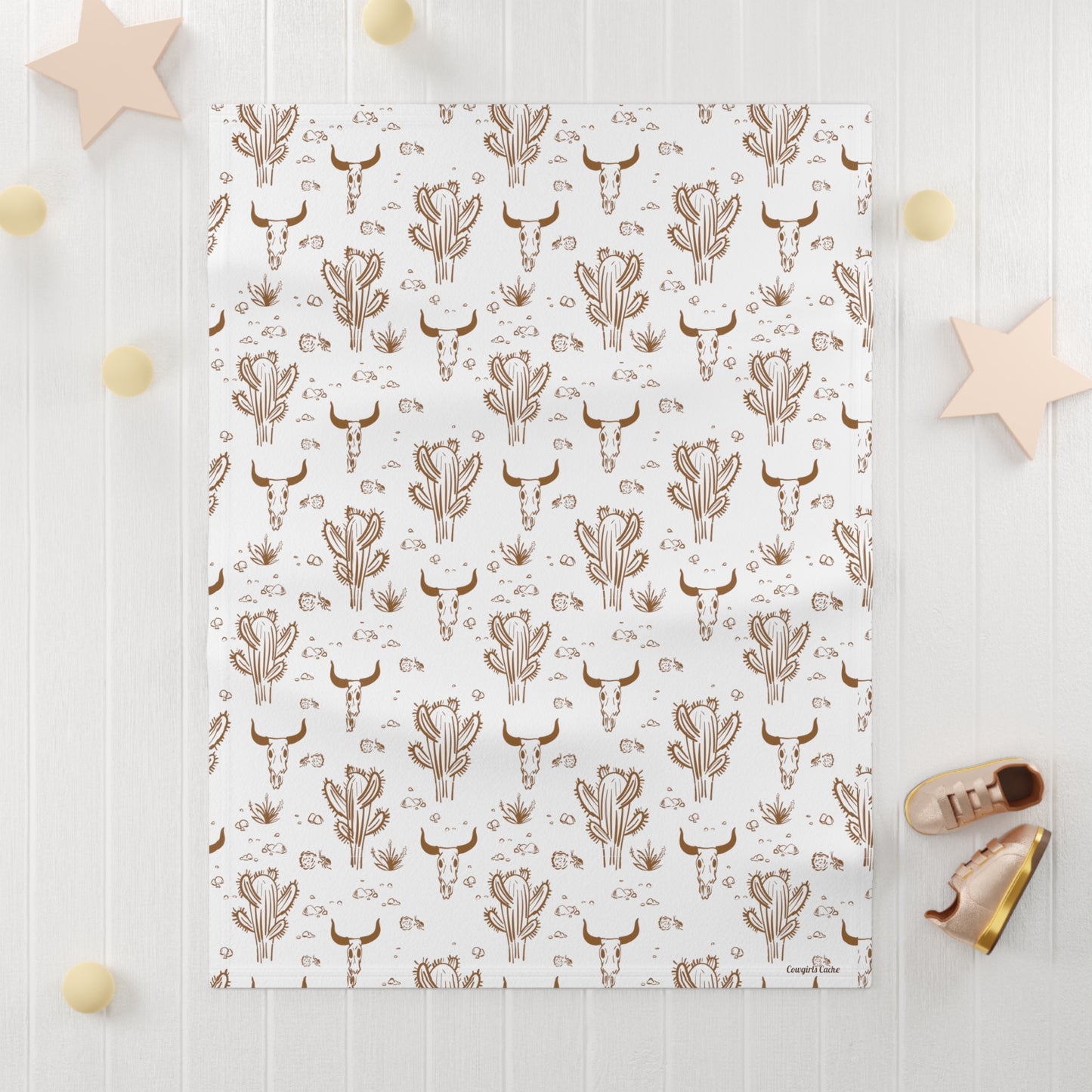 Longhorn Skull, Soft Fleece Baby Blanket