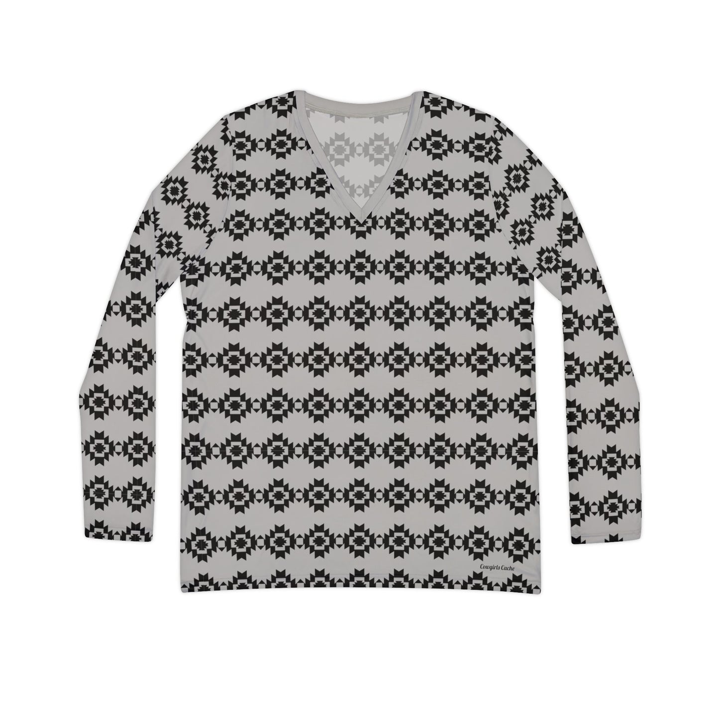 Women's Long Sleeve V-neck Shirt (AOP)