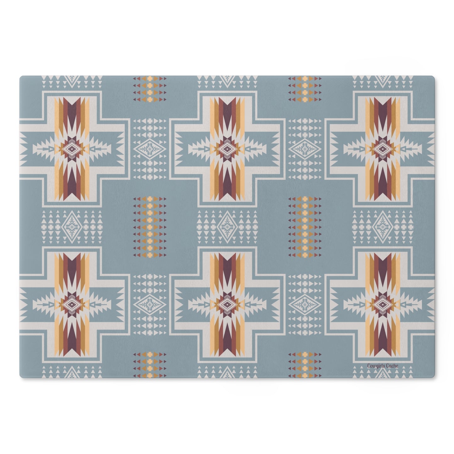Glass Cutting Board - Native American Print