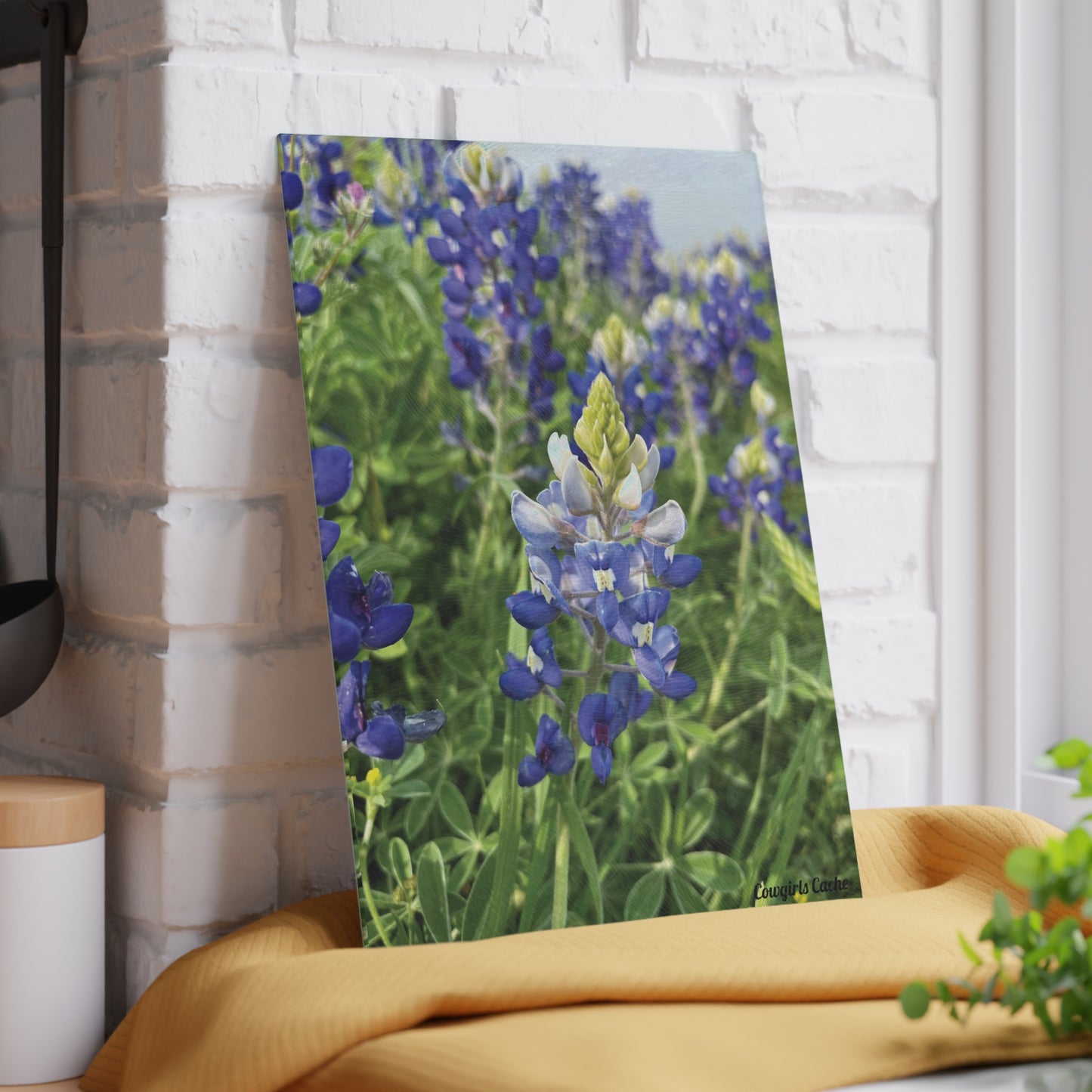 Texas Bluebonnet's, Glass Cutting Board