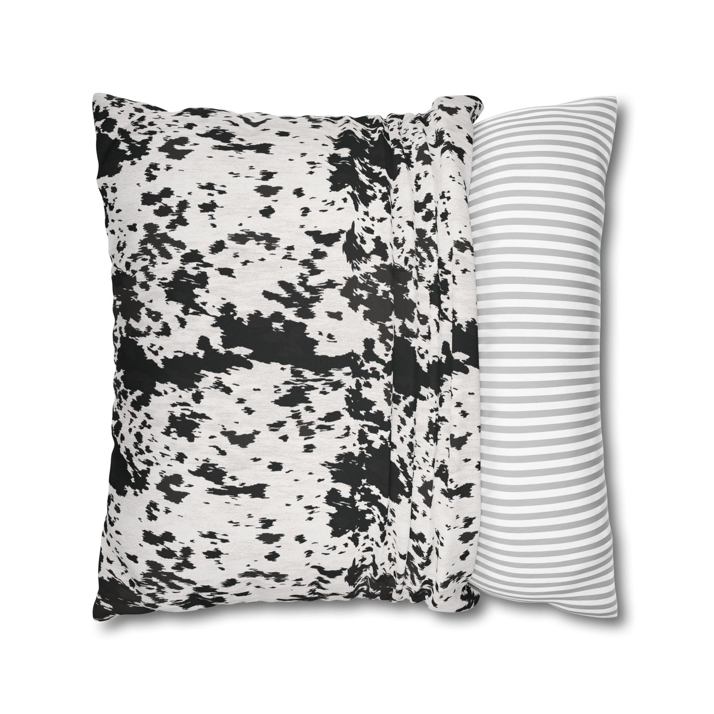 Cowhide, Spun Polyester Square Pillowcase