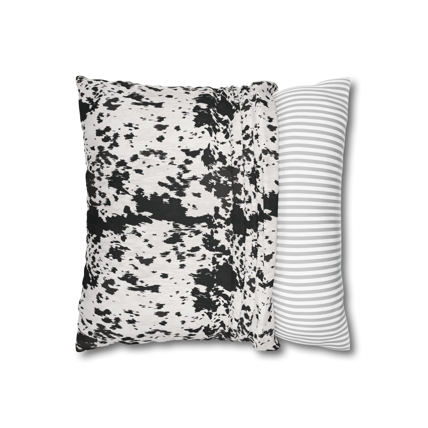 Cowhide, Spun Polyester Square Pillowcase