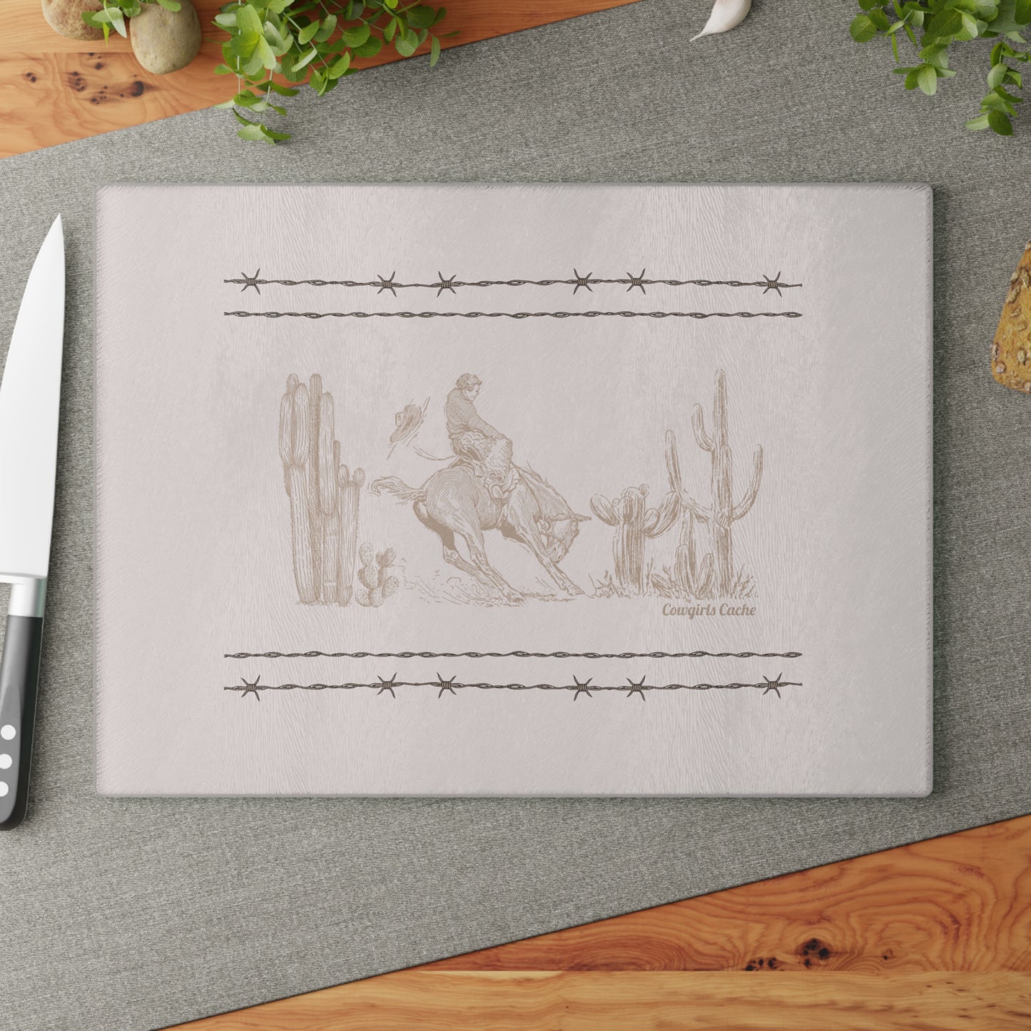 Let'er Buck, Glass Cutting Board