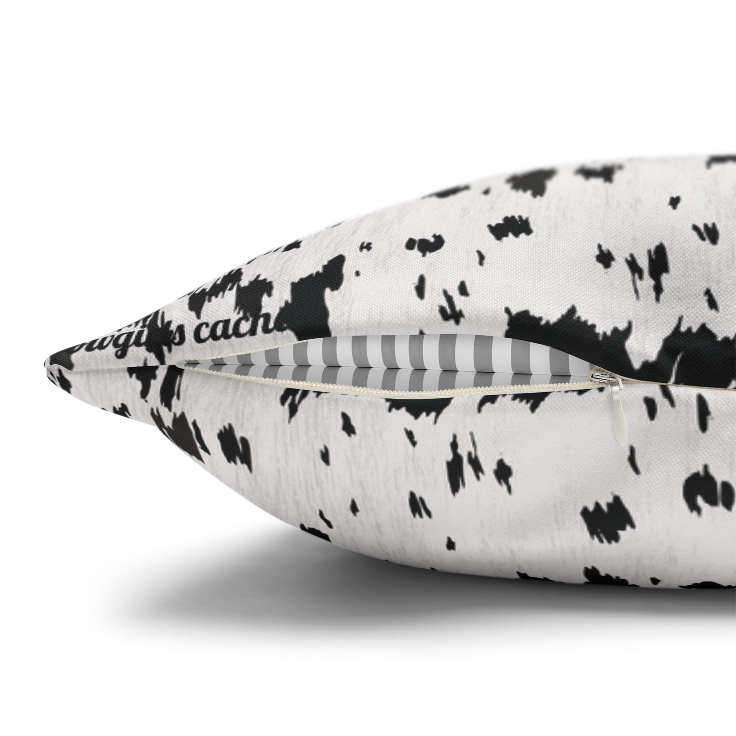 Cowhide, Spun Polyester Square Pillowcase