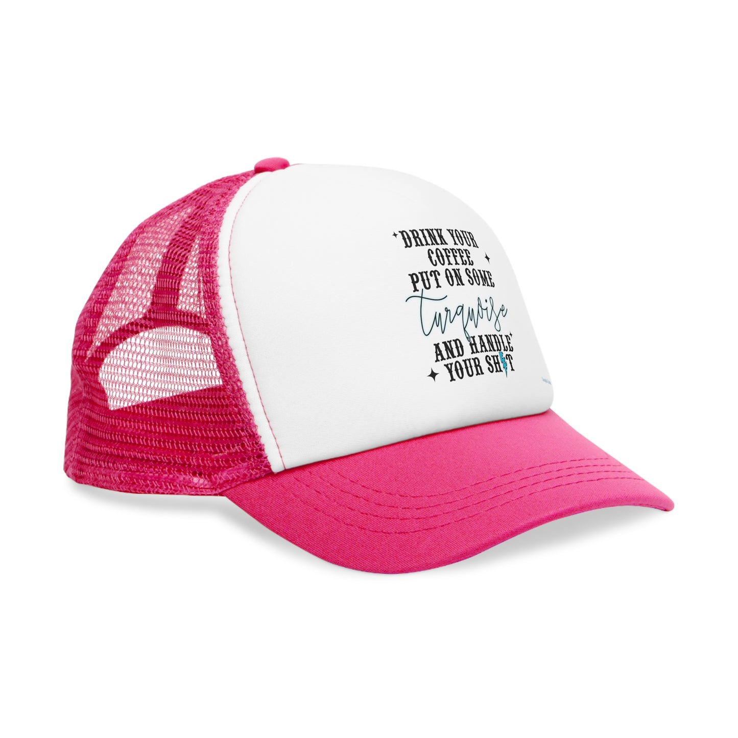 Mesh Cap Coffee And Turquoise Western Ball Cap