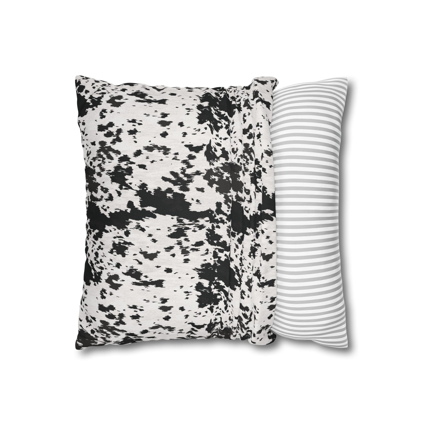 Cowhide, Spun Polyester Square Pillowcase