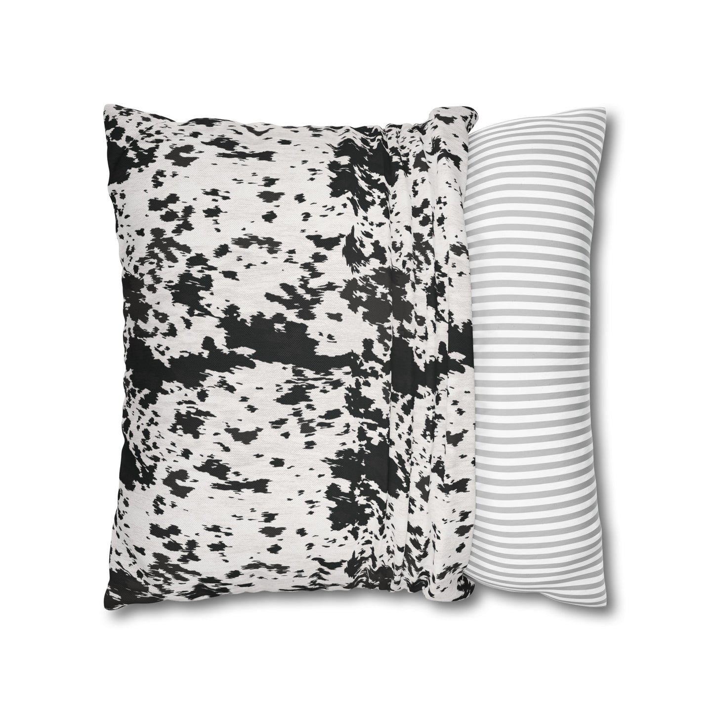 Cowhide, Spun Polyester Square Pillowcase
