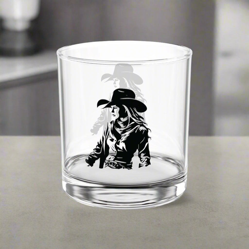 Cowgirl Rancher, Rocks Glass, 10oz