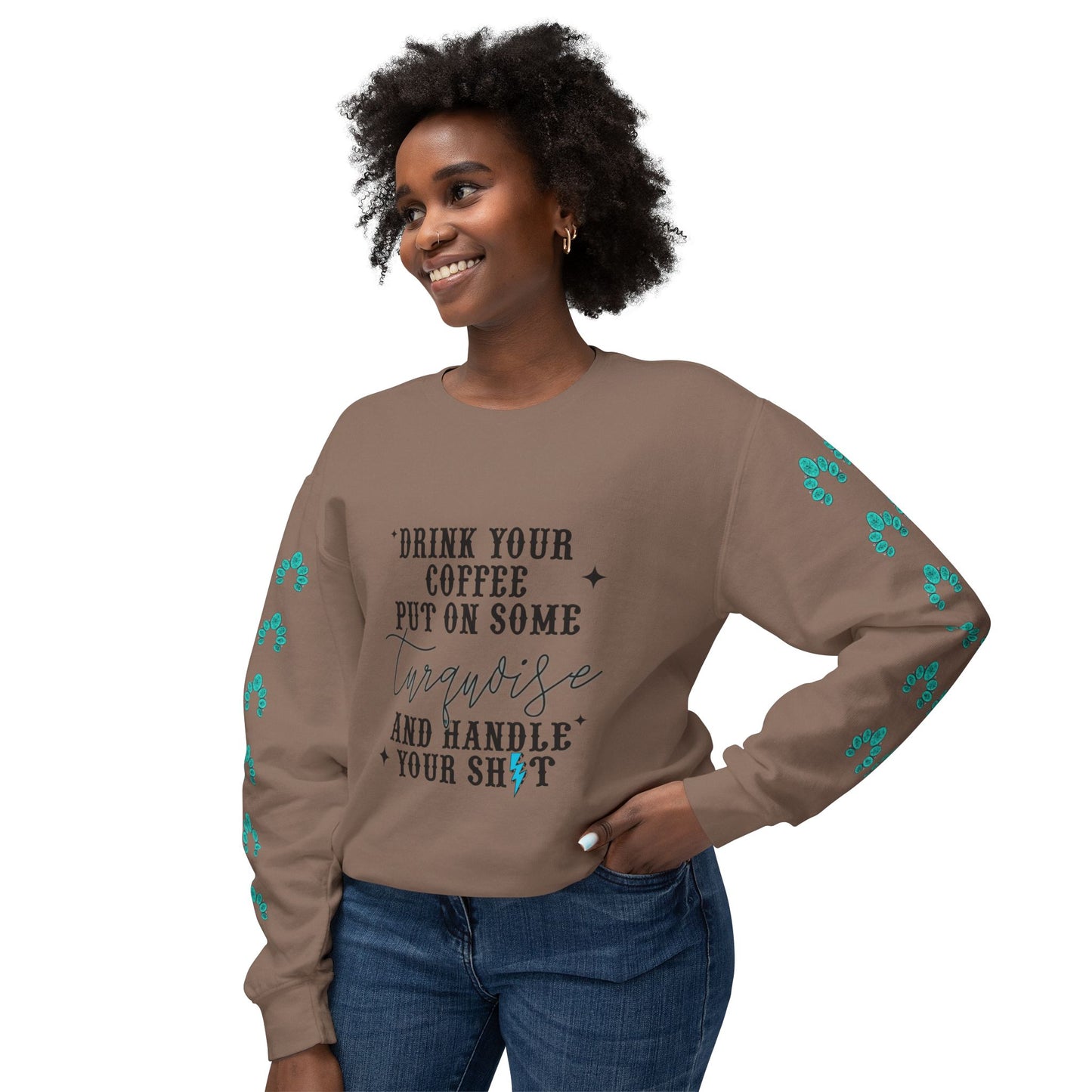 Western Coffee and Turquoise Sweatshirt