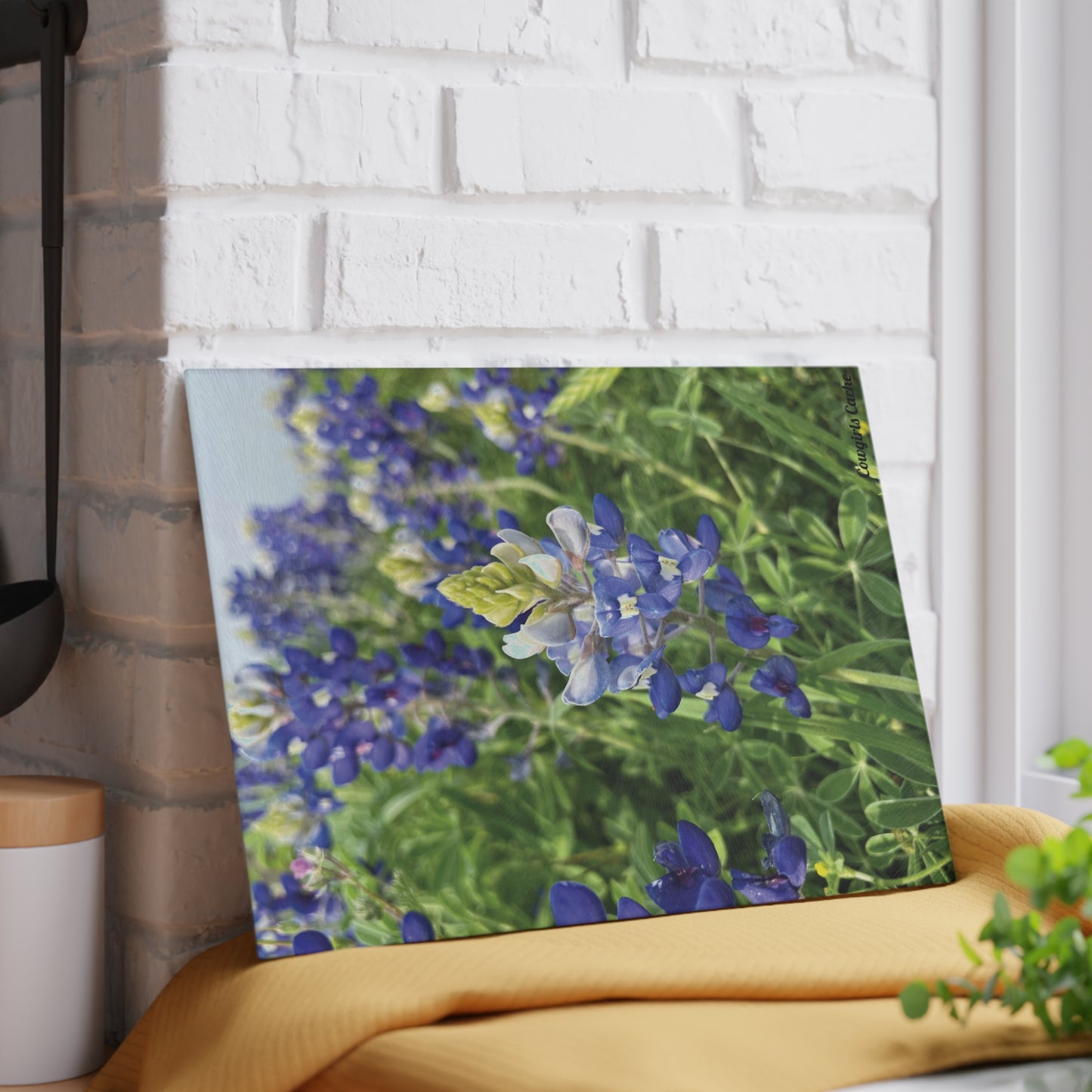 Texas Bluebonnet's, Glass Cutting Board