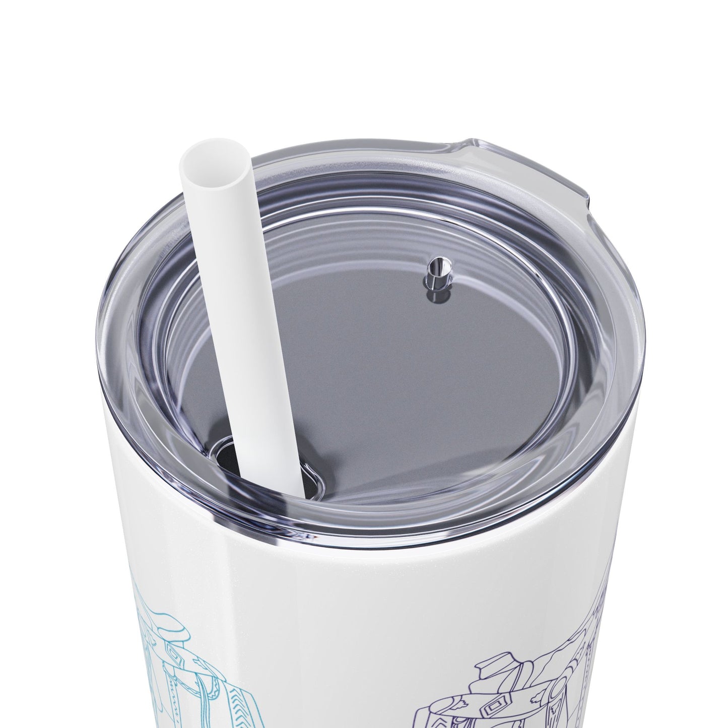 Western Saddle, Skinny Tumbler with Straw, 20oz