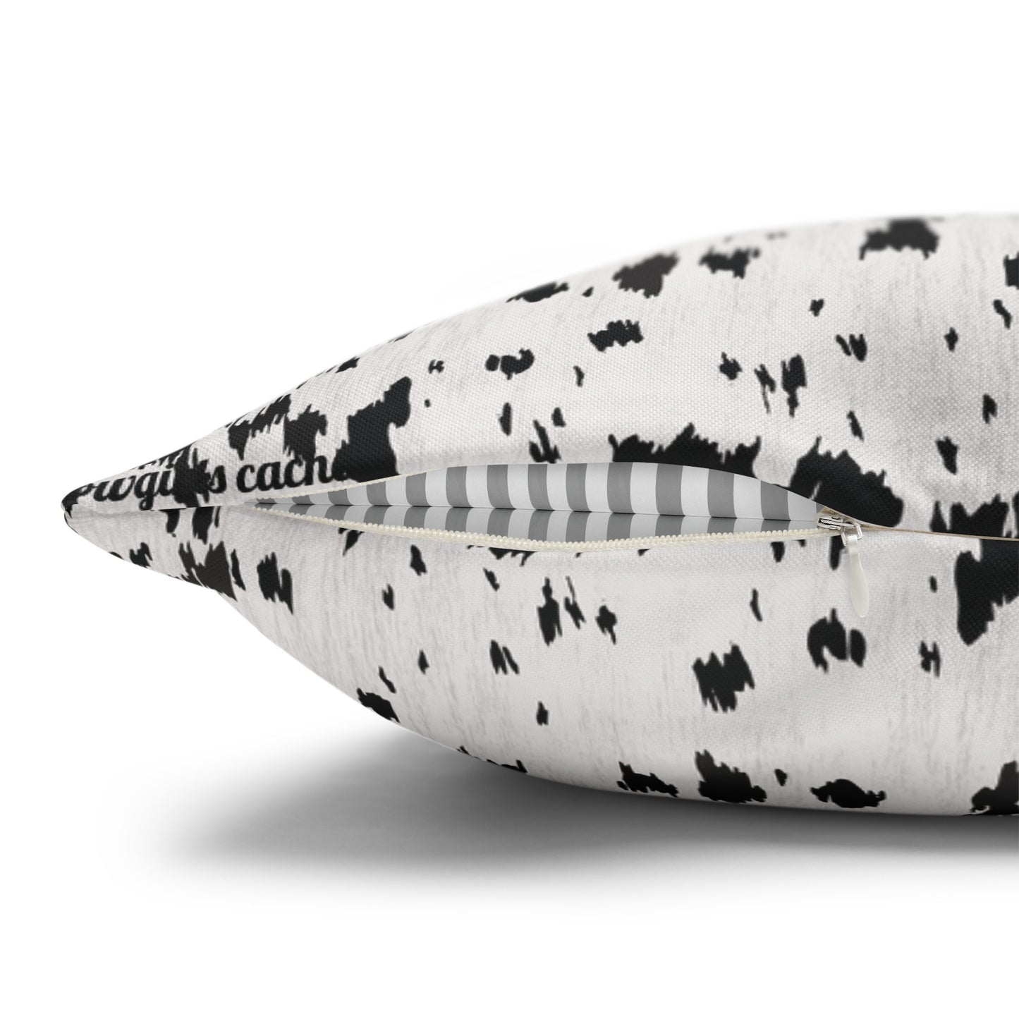 Cowhide, Spun Polyester Square Pillowcase