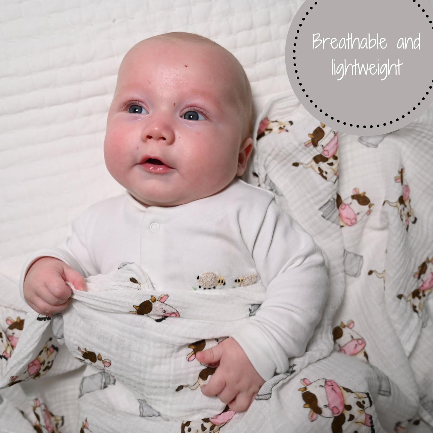 LollyBanks Swaddle Blanket | 100% Muslin Cotton | Gender Neutral Newborn and Baby Nursery Essentials for Girls and Boys, Registry | Cowboy Boot and Horseshoe 2 Pack