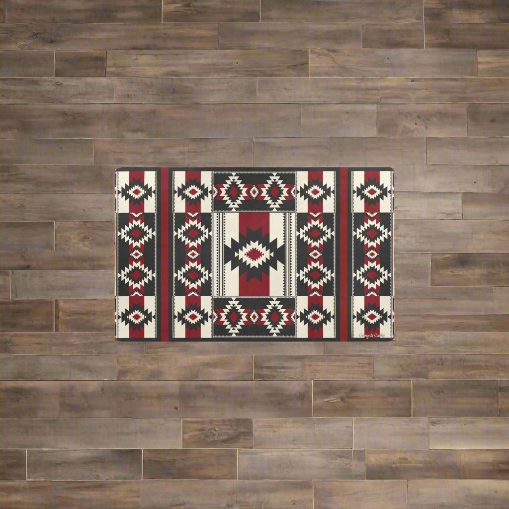 Patchwork Red & Black Kitchen Mats