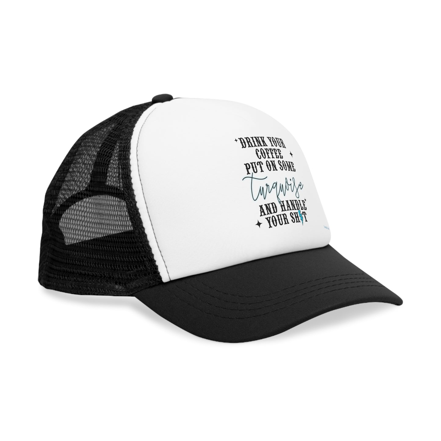 Mesh Cap Coffee And Turquoise Western Ball Cap