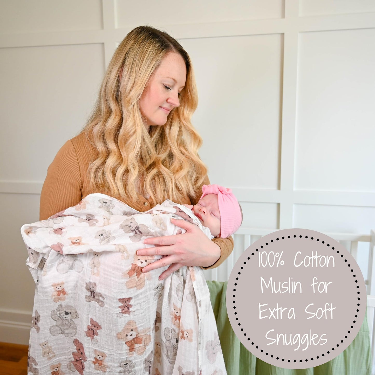 LollyBanks Swaddle Blanket | 100% Muslin Cotton | Gender Neutral Newborn and Baby Nursery Essentials for Girls and Boys, Registry | Cowboy Boot and Horseshoe 2 Pack
