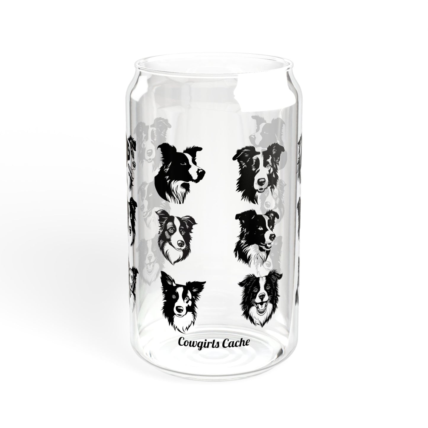 Border Collie, Sipper Glass, 16oz