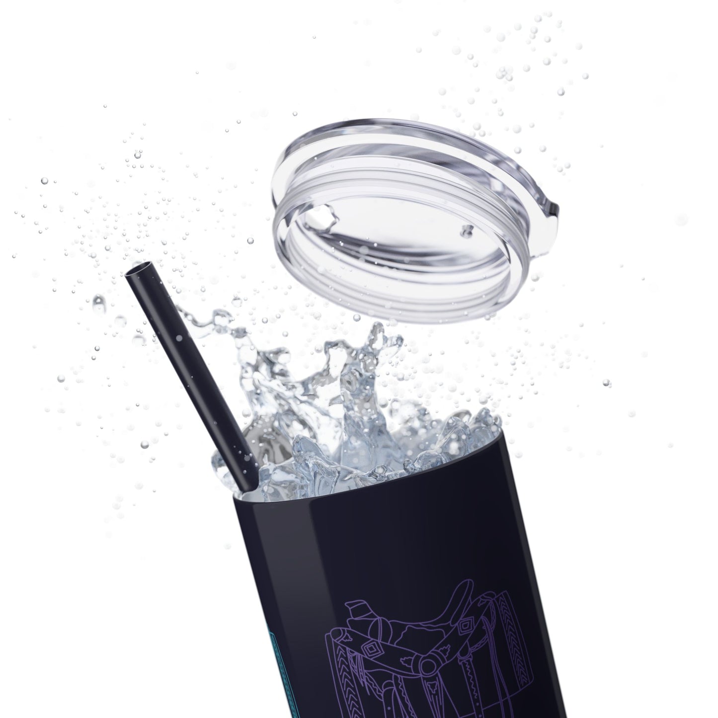 Western Saddle, Skinny Tumbler with Straw, 20oz