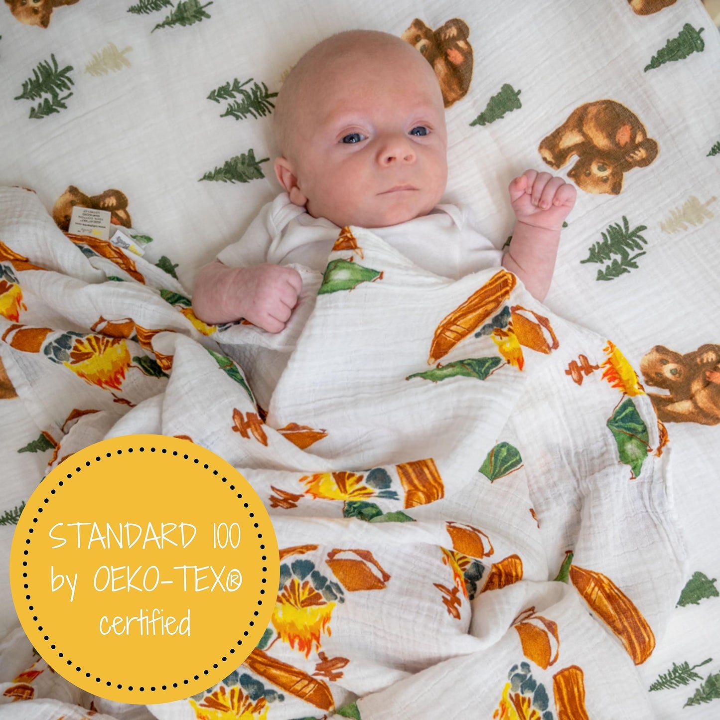 LollyBanks Swaddle Blanket | 100% Muslin Cotton | Gender Neutral Newborn and Baby Nursery Essentials for Girls and Boys, Registry | Cowboy Boot and Horseshoe 2 Pack