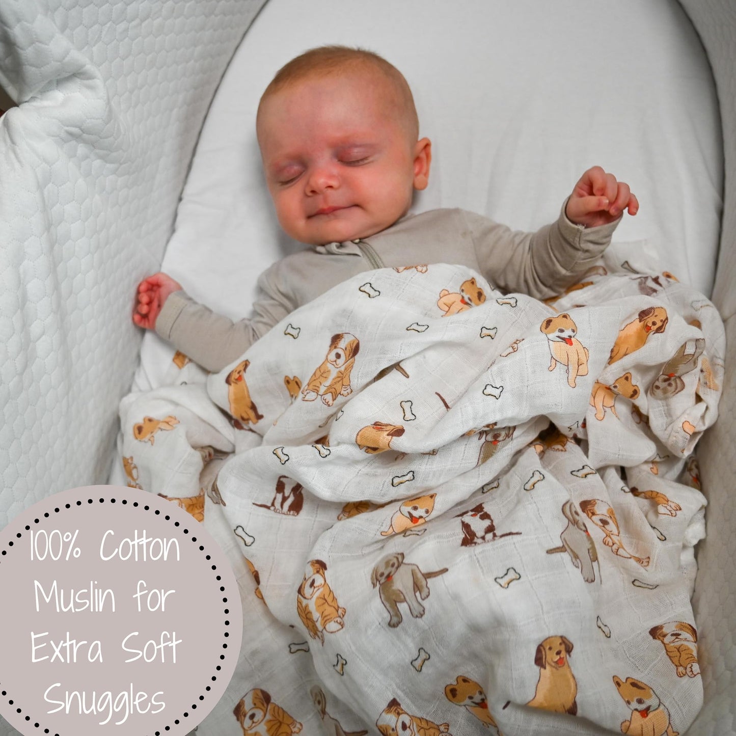 LollyBanks Swaddle Blanket | 100% Muslin Cotton | Gender Neutral Newborn and Baby Nursery Essentials for Girls and Boys, Registry | Cowboy Boot and Horseshoe 2 Pack