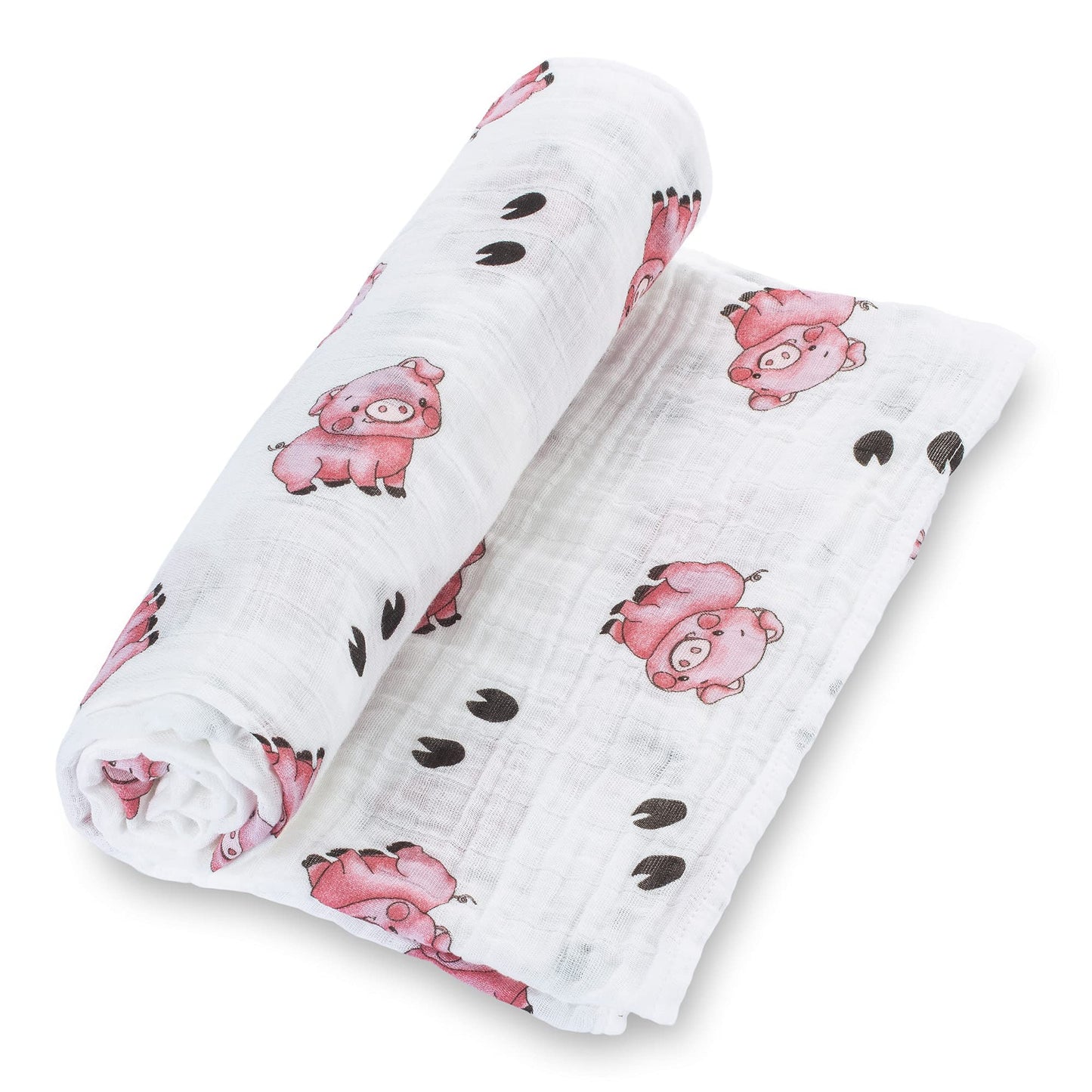 LollyBanks Swaddle Blanket | 100% Muslin Cotton | Gender Neutral Newborn and Baby Nursery Essentials for Girls and Boys, Registry | Cowboy Boot and Horseshoe 2 Pack