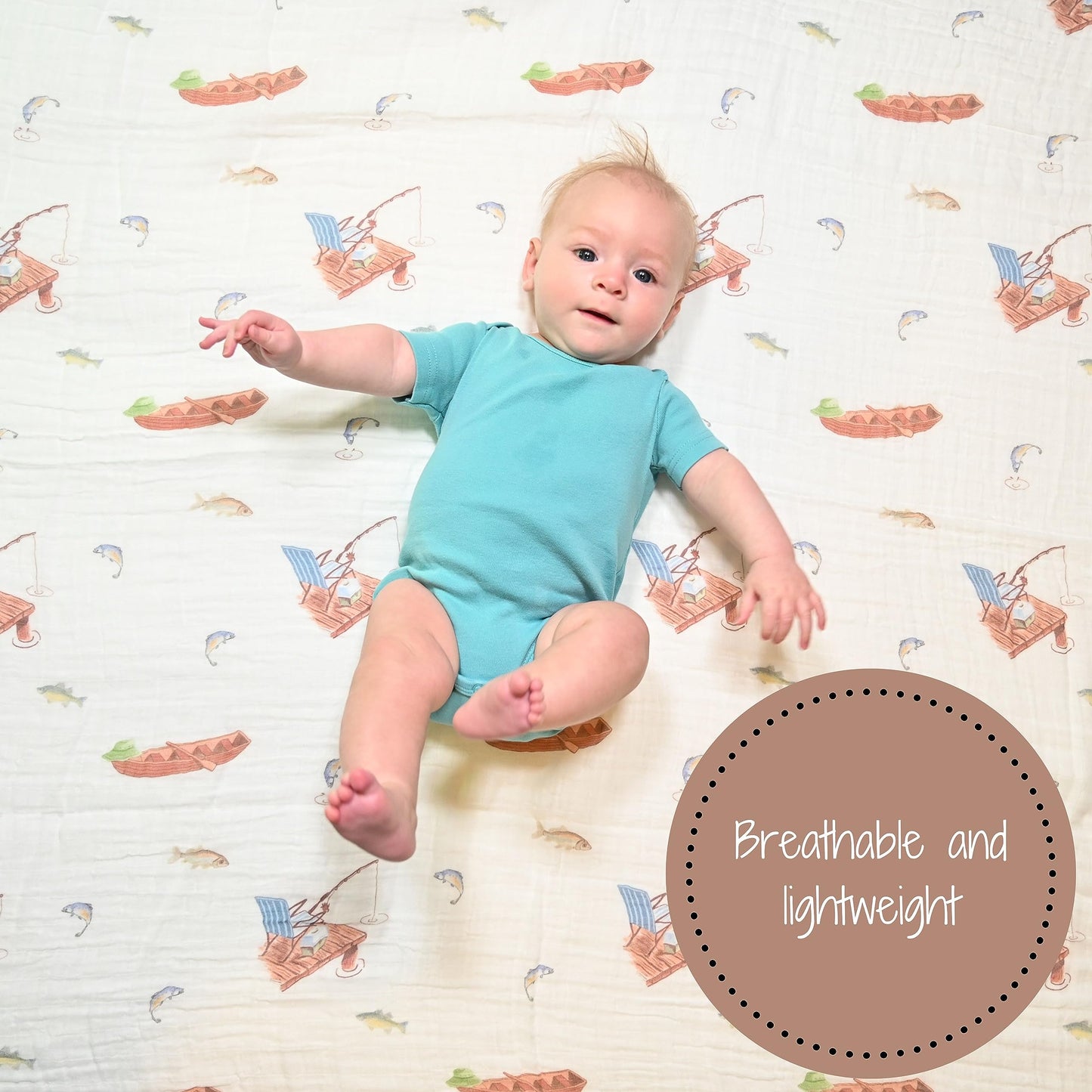 LollyBanks Swaddle Blanket | 100% Muslin Cotton | Gender Neutral Newborn and Baby Nursery Essentials for Girls and Boys, Registry | Cowboy Boot and Horseshoe 2 Pack