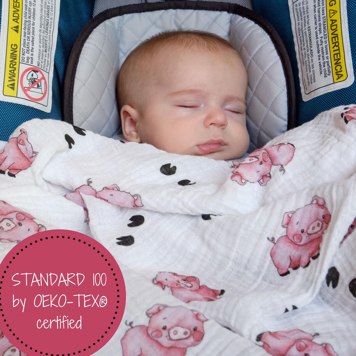 LollyBanks Swaddle Blanket | 100% Muslin Cotton | Gender Neutral Newborn and Baby Nursery Essentials for Girls and Boys, Registry | Cowboy Boot and Horseshoe 2 Pack