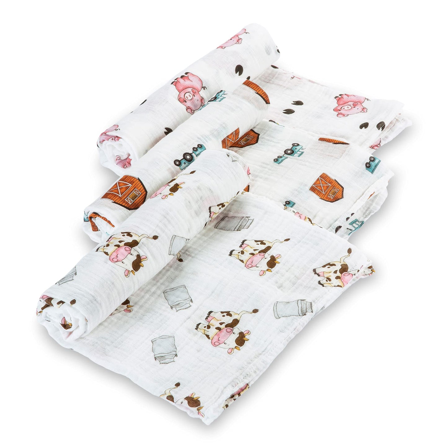 LollyBanks Swaddle Blanket | 100% Muslin Cotton | Gender Neutral Newborn and Baby Nursery Essentials for Girls and Boys, Registry | Cowboy Boot and Horseshoe 2 Pack