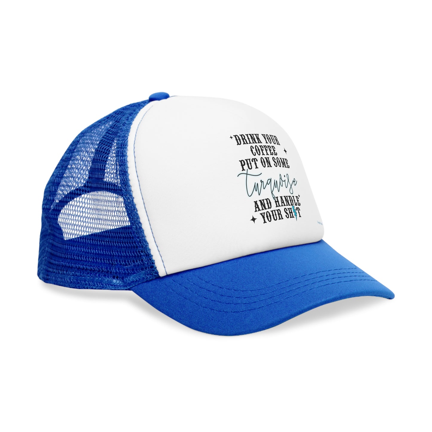 Mesh Cap Coffee And Turquoise Western Ball Cap