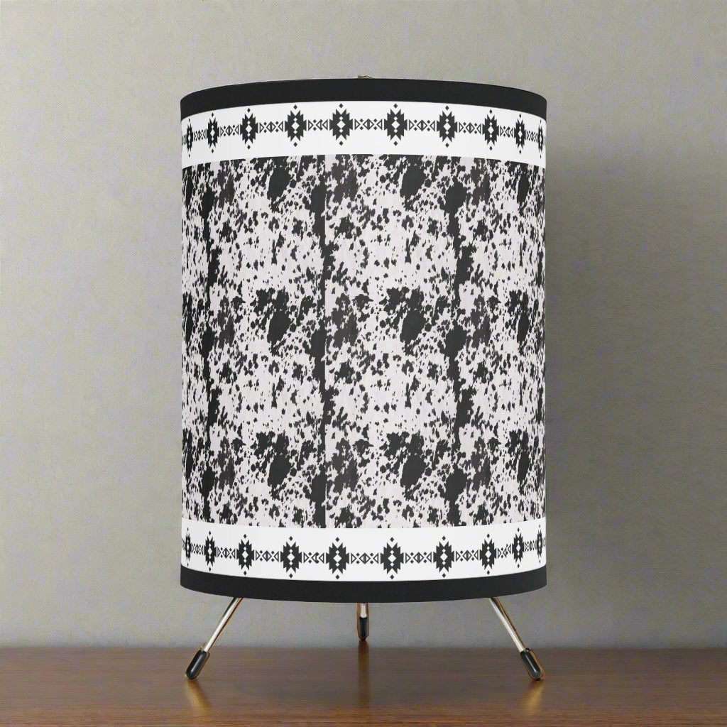 Cowhide, Tripod Lamp with High-Res Printed Shade, US\CA plug