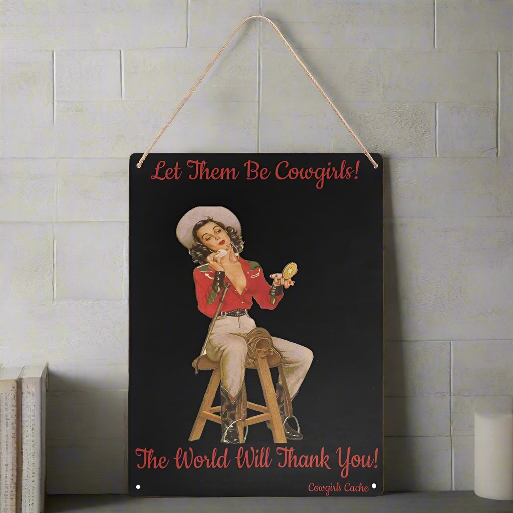 Retro Cowgirls Tin Signs