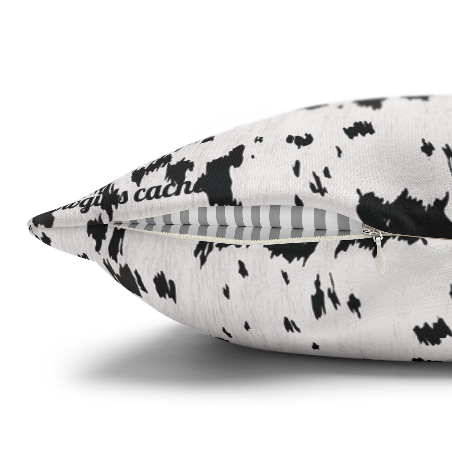 Cowhide, Spun Polyester Square Pillowcase