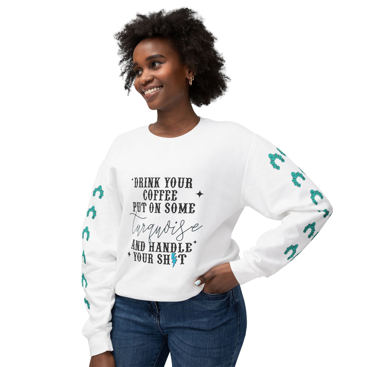 Western Coffee and Turquoise Sweatshirt