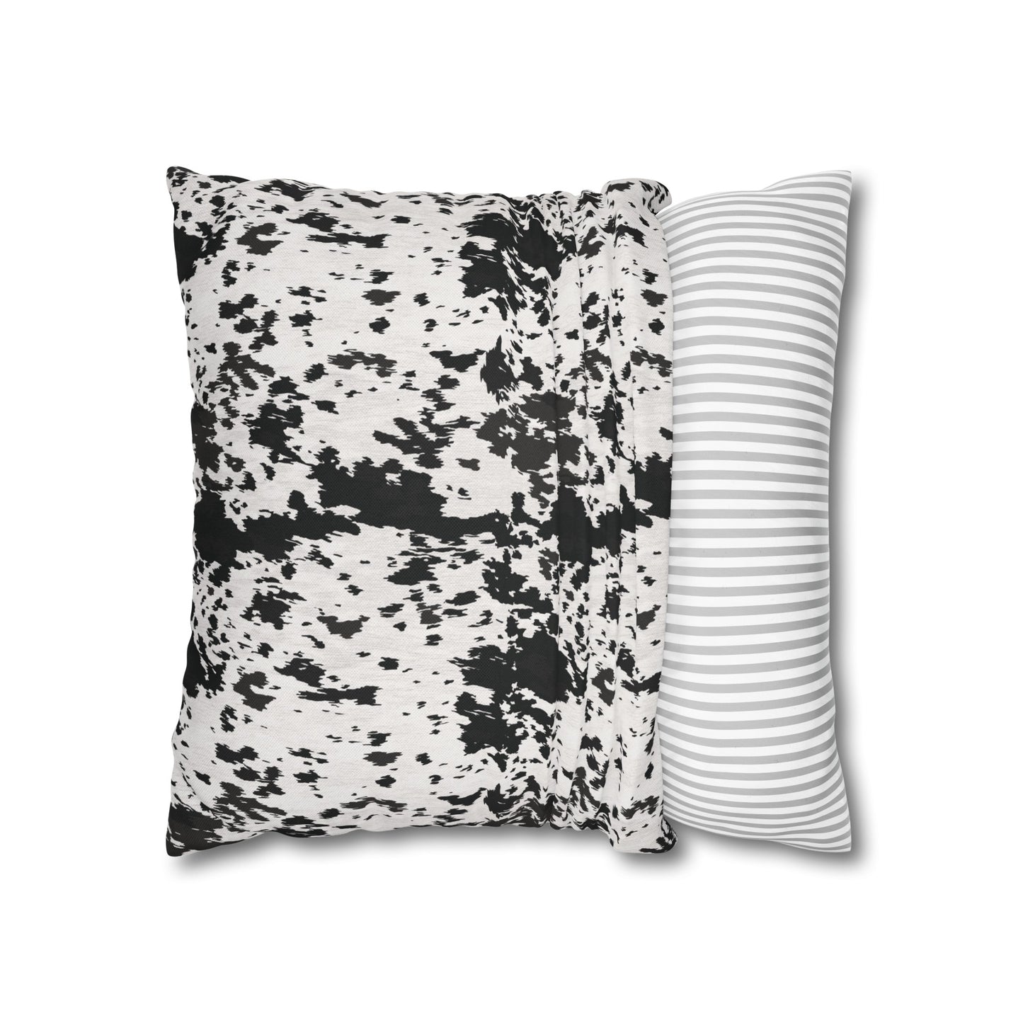 Cowhide, Spun Polyester Square Pillowcase