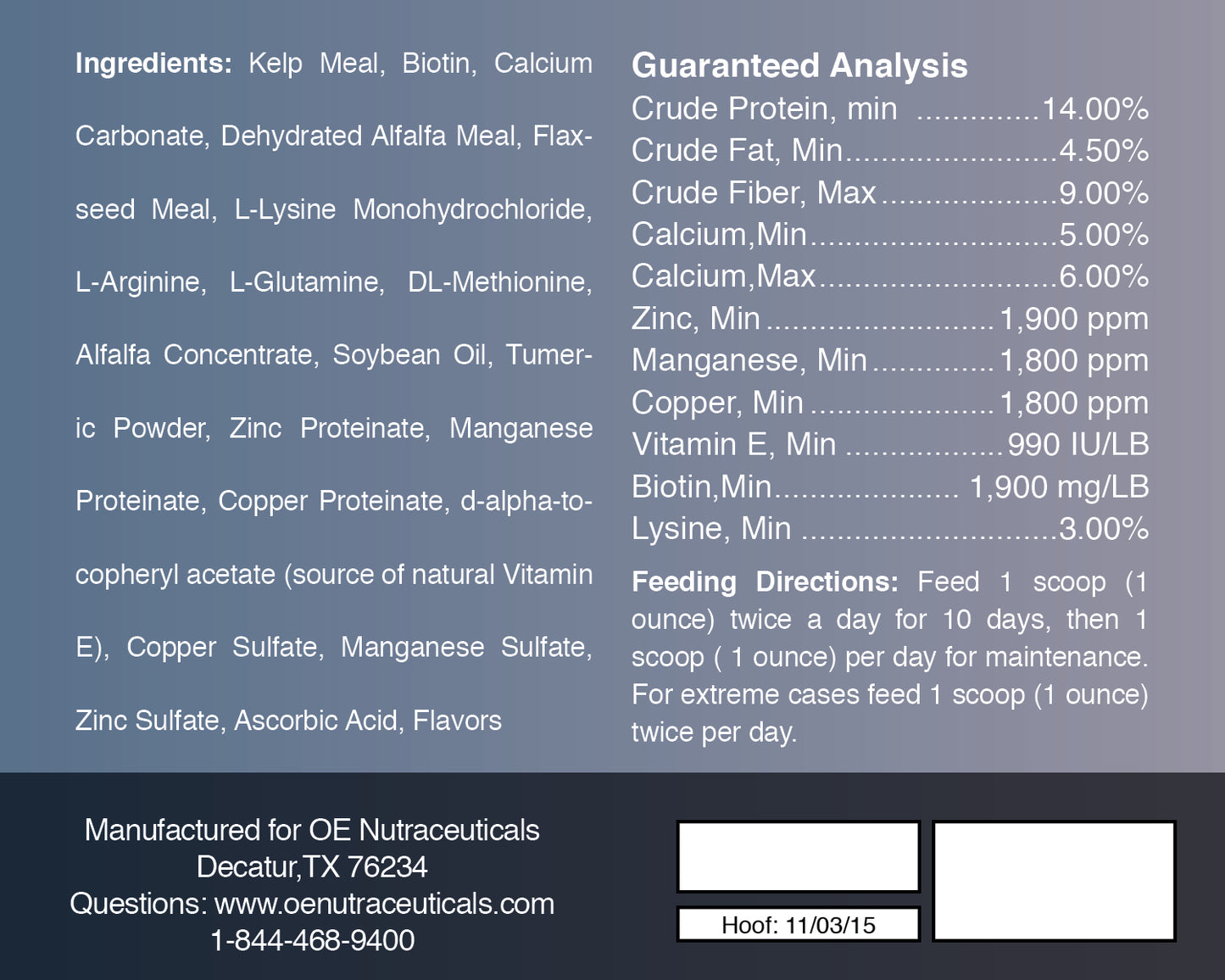 OE Nutraceuticals Hoof Evolution
