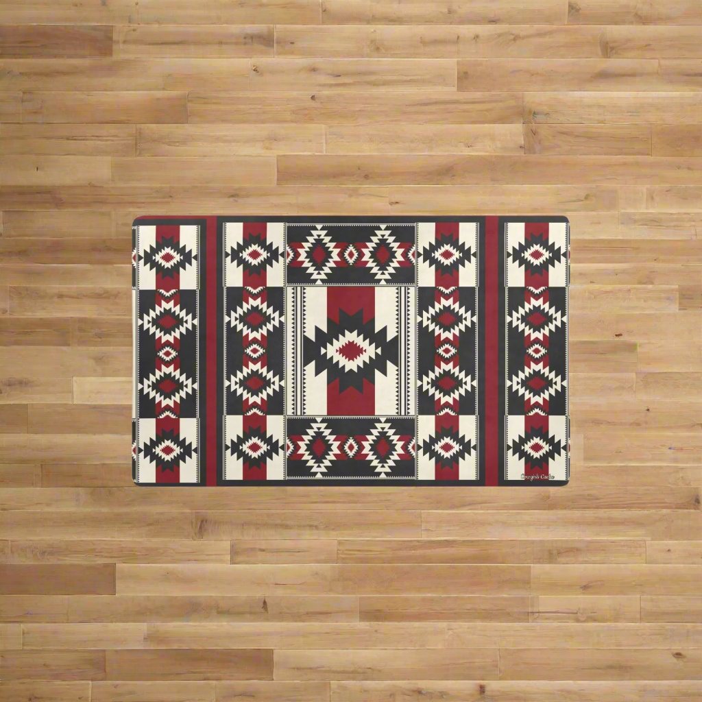 Patchwork Red & Black Kitchen Mats