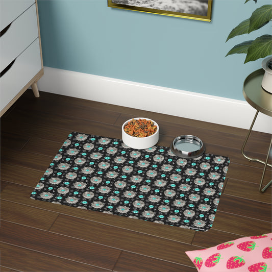 Brands and Turquoise, Pet Food Mat (12x18)