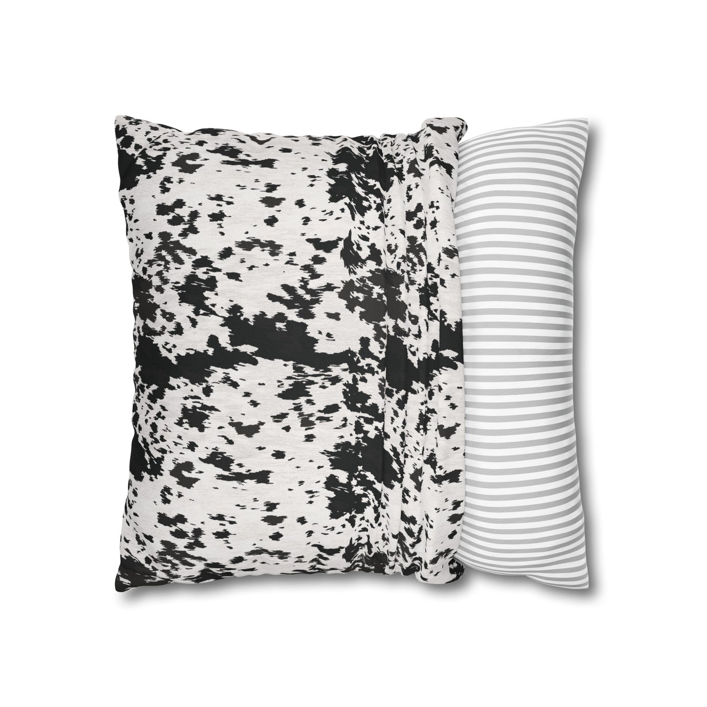 Cowhide, Spun Polyester Square Pillowcase