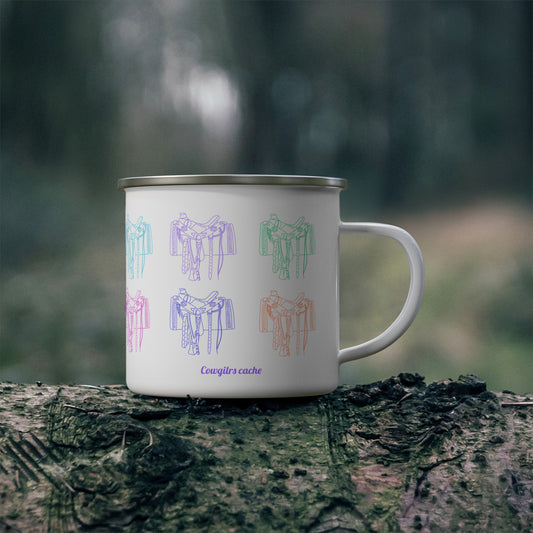 Western Saddle, Enamel Camping Mug